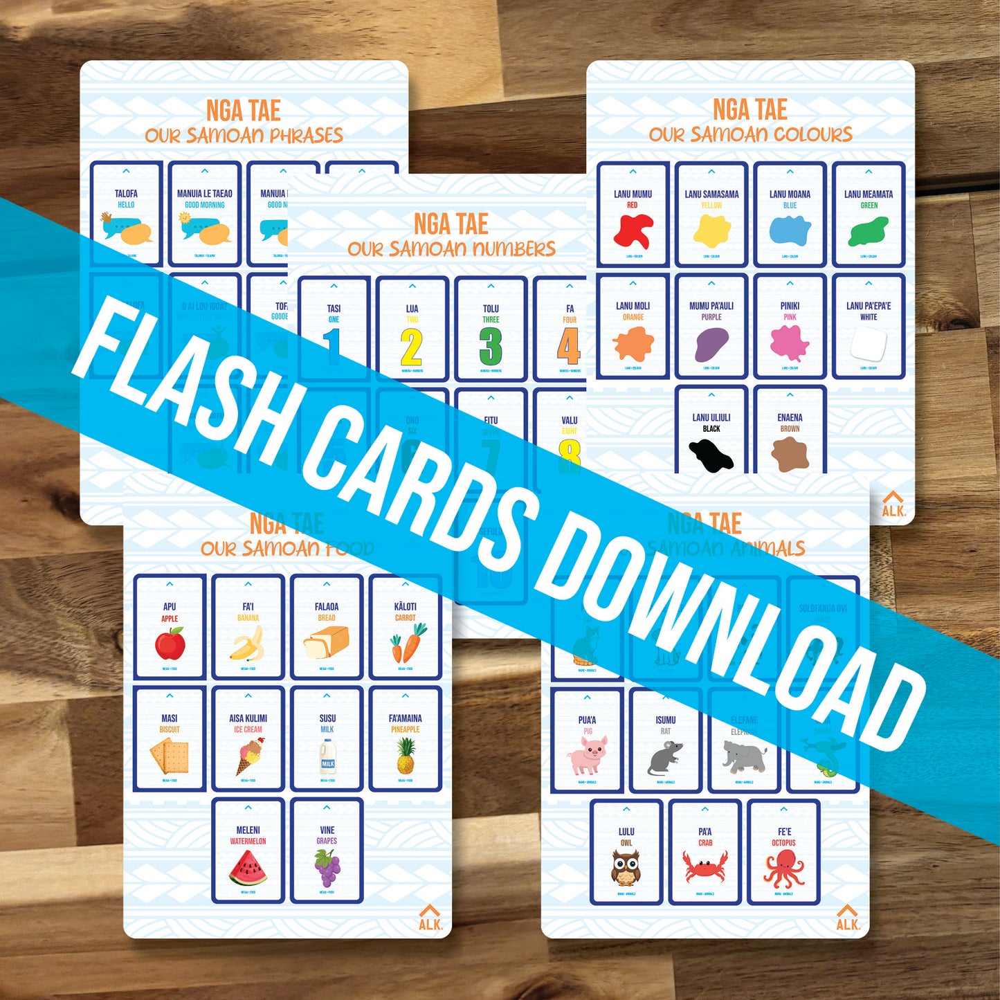 Samoan Flash Card Sheets