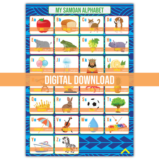 Alphabet Poster Digital Download - Samoan