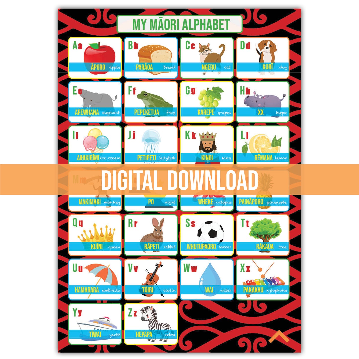 Alphabet Poster Digital Download - Maori